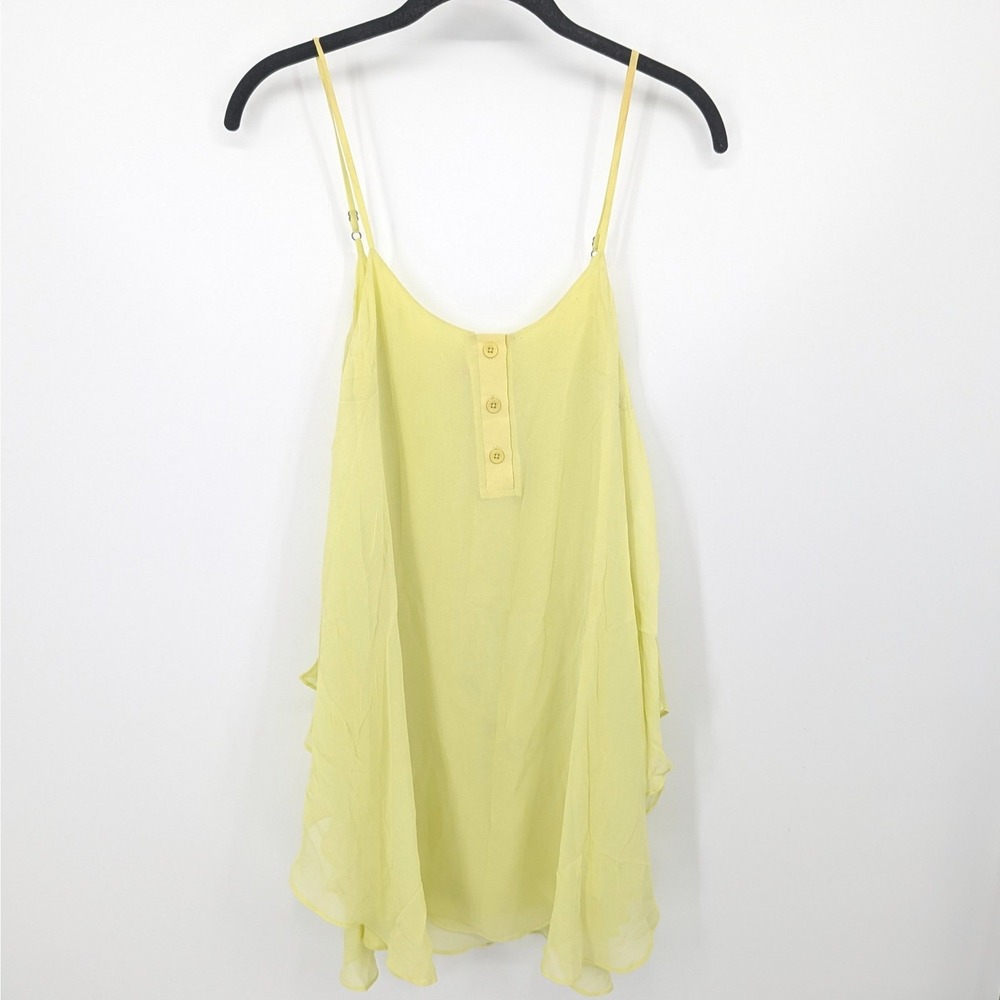 Alice + Olivia Silk Dress Womens Small Chartreuse Green Layered Flowy Oversize